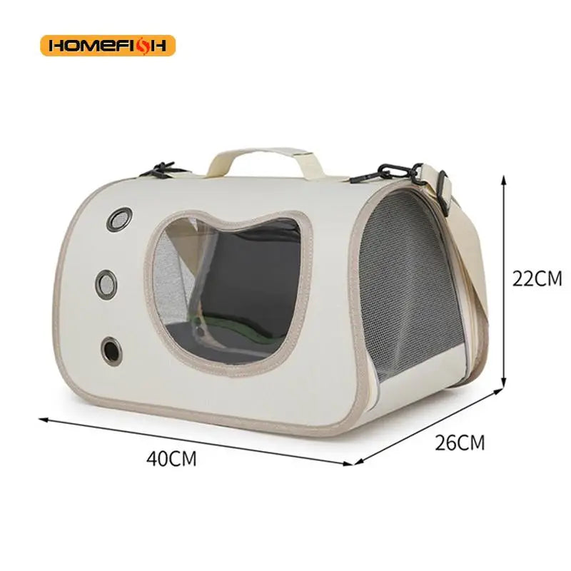 Portable Foldable Pet Carrier Bag – Breathable Shoulder Bag for Cats & Small Dogs