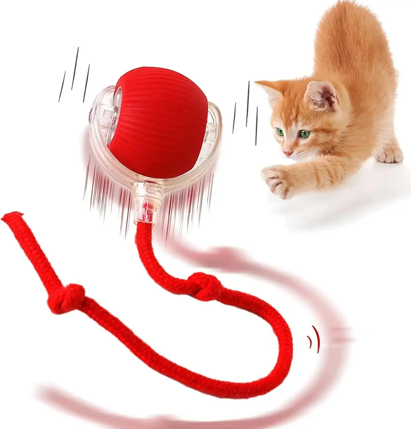 Smart Cat Toy with Mouse Tail – Automatic Rolling Ball for Training & Play