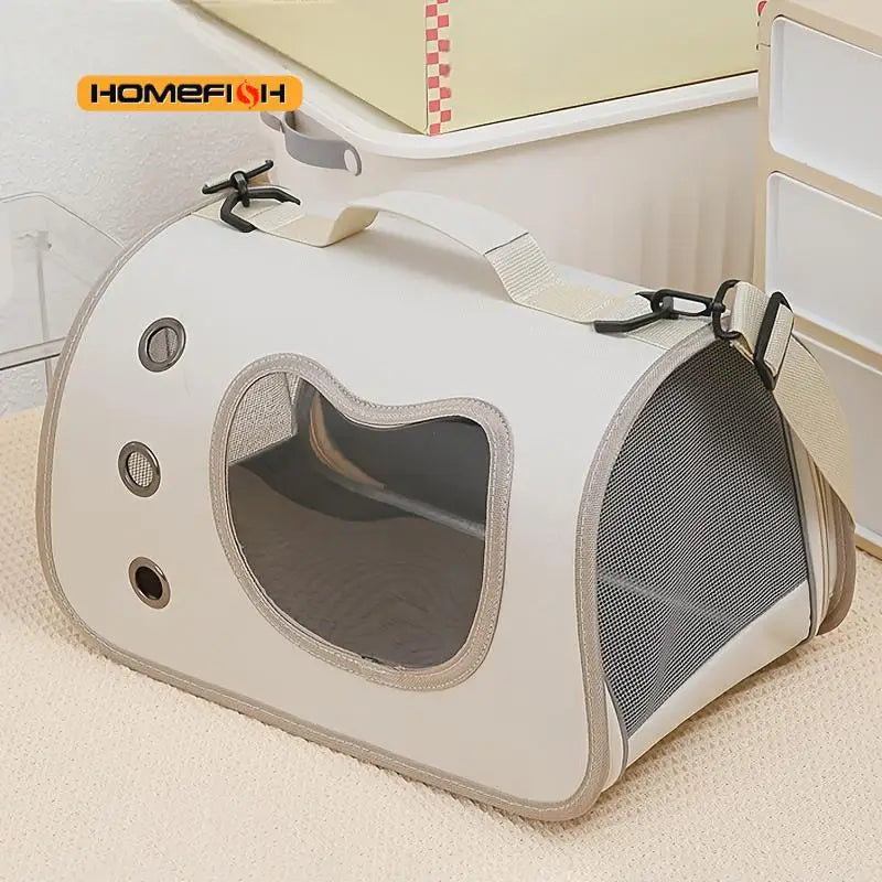 Portable Foldable Pet Carrier Bag – Breathable Shoulder Bag for Cats & Small Dogs
