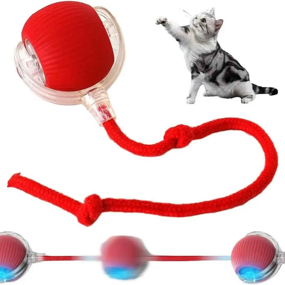 Smart Cat Toy with Mouse Tail – Automatic Rolling Ball for Training & Play