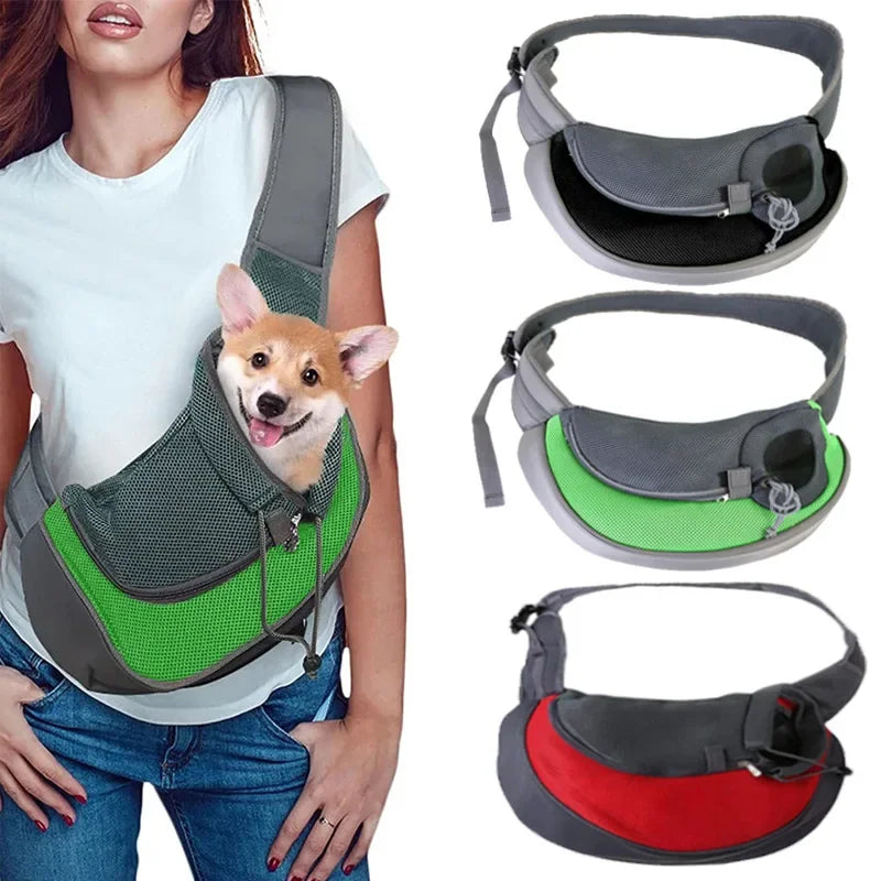 Puppy Carrier Sling Bag – Mesh Oxford Comfort Shoulder Tote for Small Pets