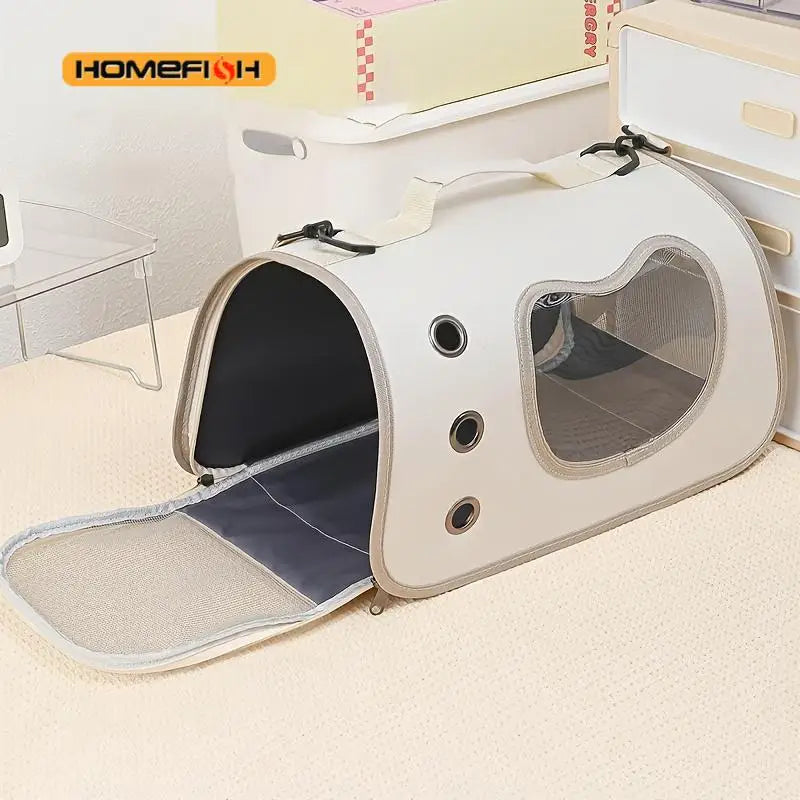 Portable Foldable Pet Carrier Bag – Breathable Shoulder Bag for Cats & Small Dogs