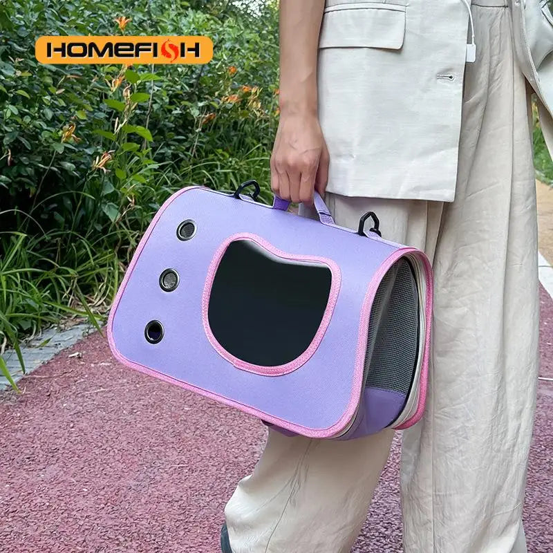 Portable Foldable Pet Carrier Bag – Breathable Shoulder Bag for Cats & Small Dogs