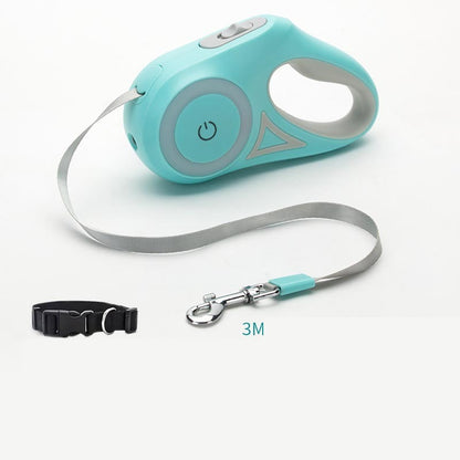 LED Retractable Dog Leash with light for Puppies Small Medium big Dogs Cats Pet Harness straps collar Accessories 3m 5m roulette
