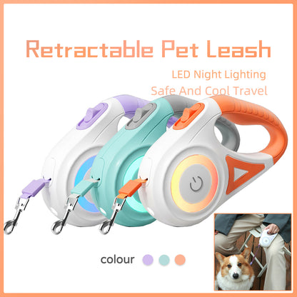 LED Retractable Dog Leash with light for Puppies Small Medium big Dogs Cats Pet Harness straps collar Accessories 3m 5m roulette