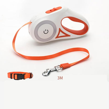 LED Retractable Dog Leash with light for Puppies Small Medium big Dogs Cats Pet Harness straps collar Accessories 3m 5m roulette
