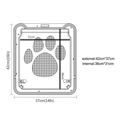 4-Way Lockable Pet Door – Large Cat & Dog Flap for Windows, Screens & Walls
