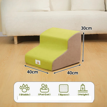 Pet Ramp Stairs – 2/3 Step Memory Foam Ladder for Dogs & Cats (Washable)