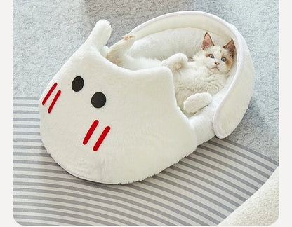 2025 New Semi-enclosed Cat Kennel Winter Warm Slippers Pet Kennel All-season Universal Breathable Non-slip Gray Dog Kennel