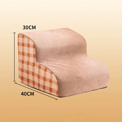 Pet Stairs with Memory Foam – 2/3 Step Non-Slip Ramp for Dogs & Cats