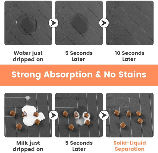 Waterproof Pet Feeding Mat – Non-Slip, Quick-Dry Placemat for Dog & Cat Bowls