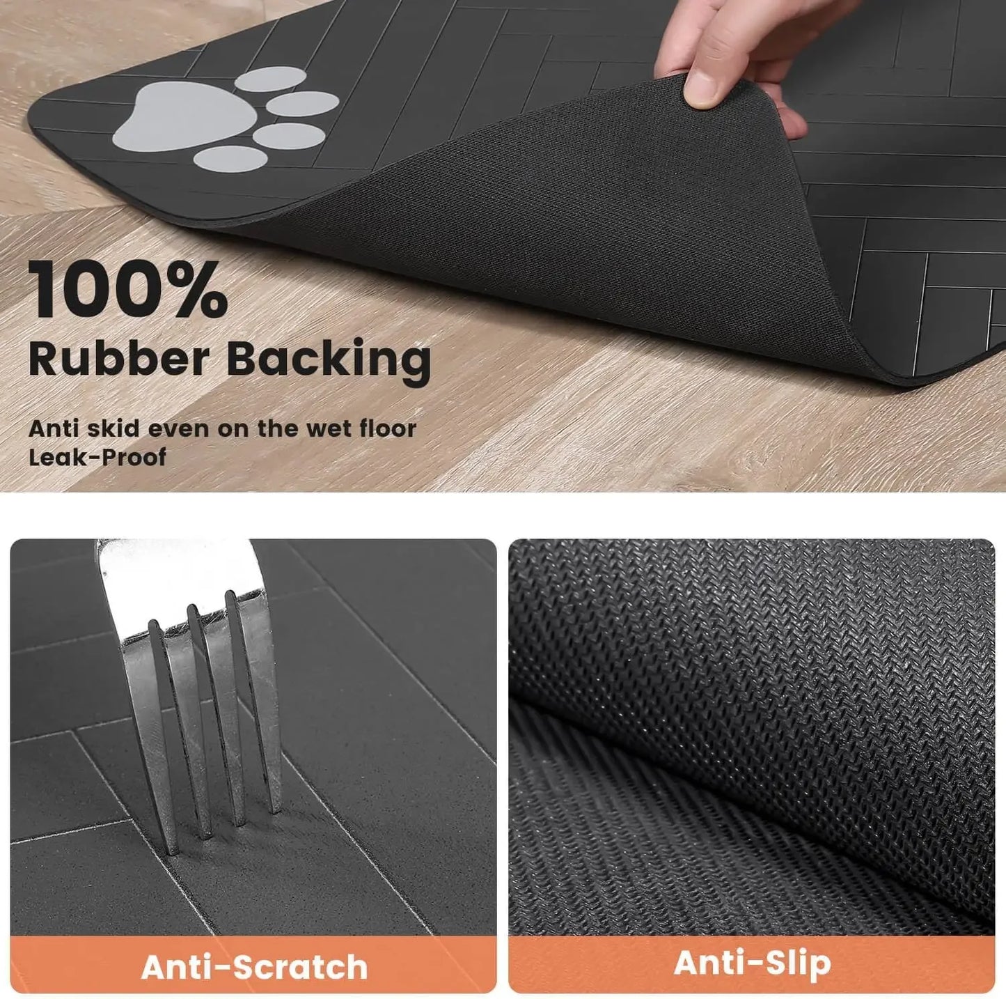 Waterproof Pet Feeding Mat – Non-Slip, Quick-Dry Placemat for Dog & Cat Bowls