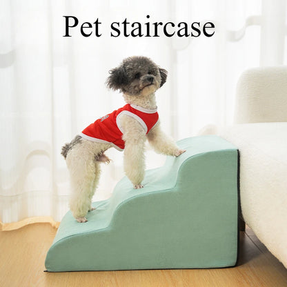 Pet Ramp Stairs – 2/3 Step Memory Foam Ladder for Dogs & Cats (Washable)