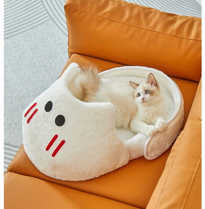 2025 New Semi-enclosed Cat Kennel Winter Warm Slippers Pet Kennel All-season Universal Breathable Non-slip Gray Dog Kennel